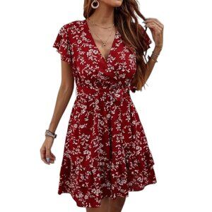 Audrey 3+1 Red Floral Mini Dress